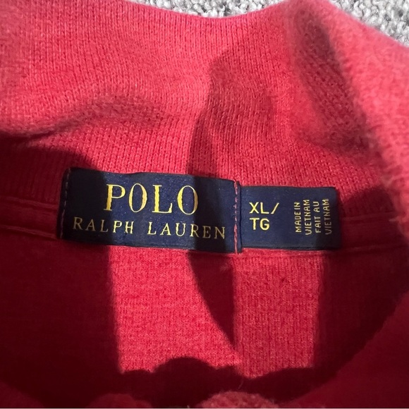 Polo Ralph Lauren Men’s Red Estate-Rib Quarter-Zip Pullover 100% Cotton Size XL - Picture 4 of 11